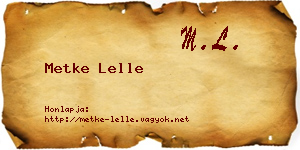 Metke Lelle névjegykártya